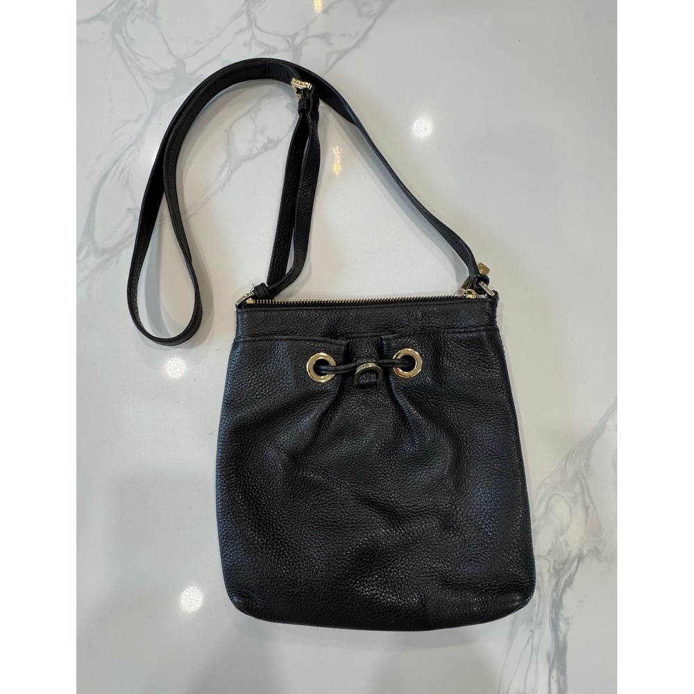 Michael Kors Crossbody Bag Pebbled Leather Small Black Womens